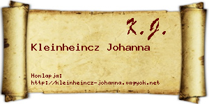 Kleinheincz Johanna névjegykártya